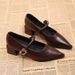 High-quality Soft Popular Style Elegant Shallow-cut Chunky Heel Women's New Pointed-toe Mid-heel Commuting Shoes,_vogvips.com