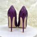 Women's Shoes Purple Snakeskin Pattern Celebrity High Heels 12CM Pointed Stiletto Shallow Mouth Single Shoes Soft Leather Women's Shoes_vogvips.com
