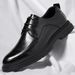 Men's Low-Top Leather Business Casual Wedding Shoes British Style Comfortable Oxford Dress Shoes_vogvips.com