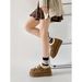 White Retro Fleece-Lined Warm Non-Slip Thick-Soled Snow Boots For Women Winter 2025 New Full-Coverage Shoes_vogvips.com