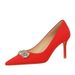 3391-AK31 European And American Style Fashionable Shoes, Thin Heel, Shallow Mouth, Pointed Toe, Sparkling Rhinestone_vogvips.com