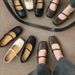 Doudou Shoes Early Spring Retro Square Head Shallow Mouth Mary Jane Single Shoes Women_vogvips.com