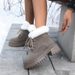 Northeat Fur-Lined Warm Cotton Shoe For Women 2025 Winter New Style Fleece-Lined Thickened Snow Large Size Martin_vogvips.com