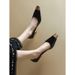 Chic French-Inspired Pointed-Toe Stiletto Pumps – Elegant Metallic-Toe PU Leather Heels With 7cm Slim Heel – Classic Black & Nude For Office & Evening_vogvips.com