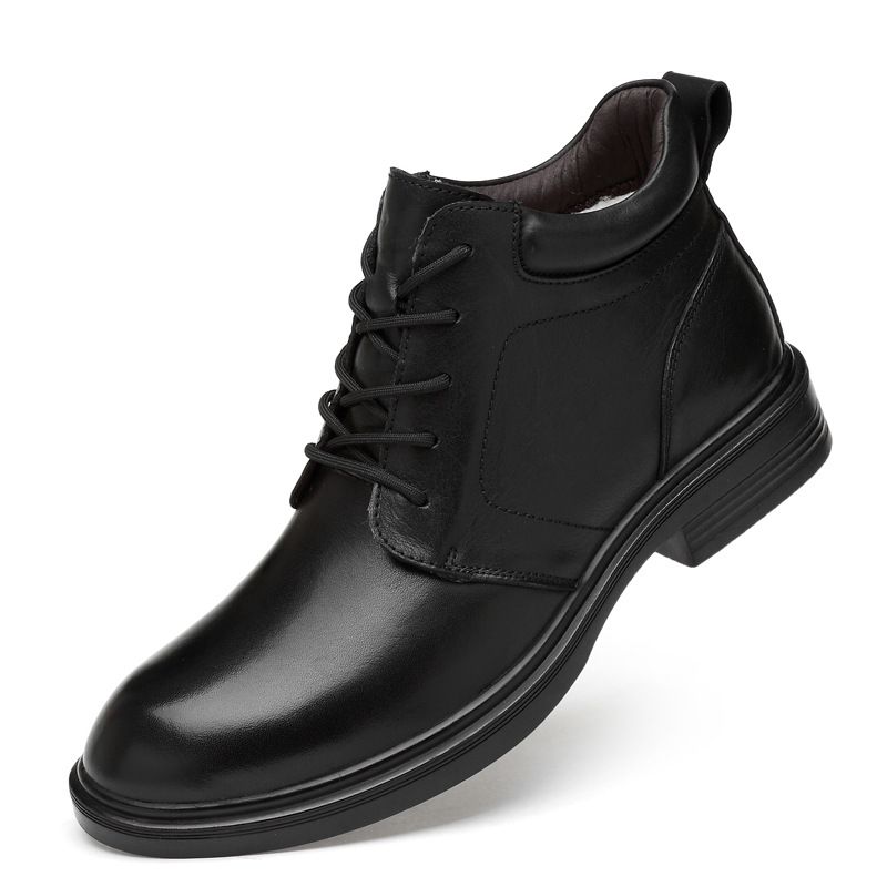 Men's Shoes Lace-up Formal High-top Men's Gentleman's Men's Boots Large-size Casual Leather Shoes_vogvips.com