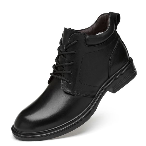 Men's Shoes Lace-up Formal High-top Men's Gentleman's Men's Boots Large-size Casual Leather Shoes_vogvips.com