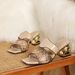 Women's High Heeled Sandals, Square Toe, Fashionable Snakeskin Print, Versatile Slip On, Casual, Suitable For Outdoor Wear, Women's Half Slip Sandals_vogvips.com