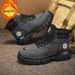 European Warm Series Winter High-top Martin Boots With Fleece Lining, Warm New Work Shoes, Trendy Men's Short Boots, Snow Cotton Shoes_vogvips.com