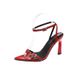 Spring Summer New One-piece Sandals With Pointed Toes And Thin For Women, Banquet Red Minimalist High Heels_vogvips.com
