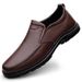 Hand-stitched Casual Loafer Leather Shoes Warm Men's Shoes Dad Shoes Men's_vogvips.com