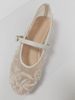 Embroidered Pearl Mary Jane Flats - Breathable Mesh & Round Toe Ballet Shoes (Elegant, Comfortable, Vintage-Inspired For Women)_vogvips.com