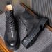 European Warm Series Autumn Winter Martin Genuine Leather Top Layer Cowhide Short British Style Fleece Lined Work Boots Trendy High-top Men's_vogvips.com