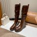 Women's Stylish Knee-High Riding Boots - Faux Leather Motorcycle Boots With Mid Heel, Front Zipper, Black & Brown Options (Regular & Fleece-Lined)_vogvips.com