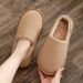 Cotton Winter Women Home Indoor Courtyard Household Couple Non-Slip Warm Fabric Slippers With Heel For Men_vogvips.com