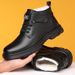 European Warm Series 2025 Autumn Winter Men's Cotton Shoes With Fleece Lining Warm Snow Martin Leather Boots_vogvips.com