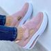 Plus Size Women's Sports Shoes Velcro Breathable Thick Soled Platform Casual Mesh Hollow Low Top_vogvips.com