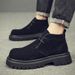Casual Derby Shoes Men's Leather Retro Big Head Leather Shoes Platform Soled Fleece Martin Boots Fashion Breathable Men's Shoes_vogvips.com