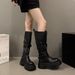 Platform Height-Increasing For Women 2025 New Autumn Winter Versatile Over-the-Knee Long Belt Buckle Riding Boots_vogvips.com