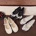 Shallow Single Shoes Bow Flat Bottom Gentle Sweet Lace Lady Shoes Round Head Fashion Women's Shoes_vogvips.com