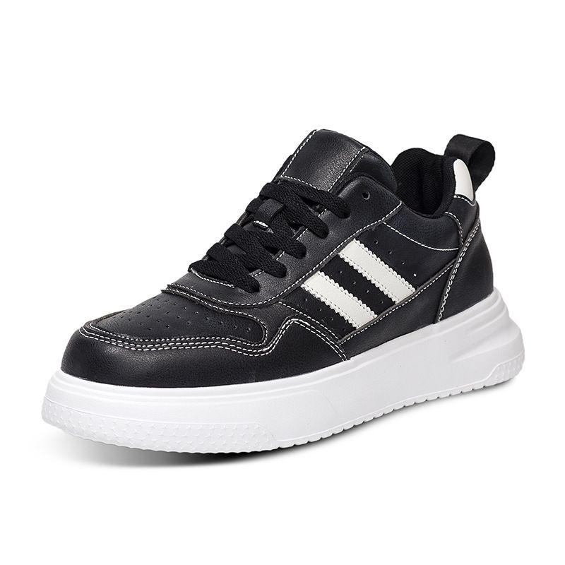 Couple Inner Height-increasing Board Shoes Cow Two-layer Leather Casual Invisible Height-increasing White Shoes Sports Shoes_vogvips.com