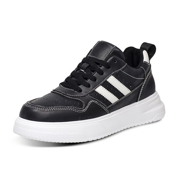 Couple Inner Height-increasing Board Shoes Cow Two-layer Leather Casual Invisible Height-increasing White Shoes Sports Shoes_vogvips.com