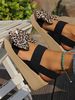 Women's Wedge Thick Sole Sandals Sexy Leopard Print Bow Daily Commuting Beach Party Leisure Fashion Versatile Sandals_vogvips.com