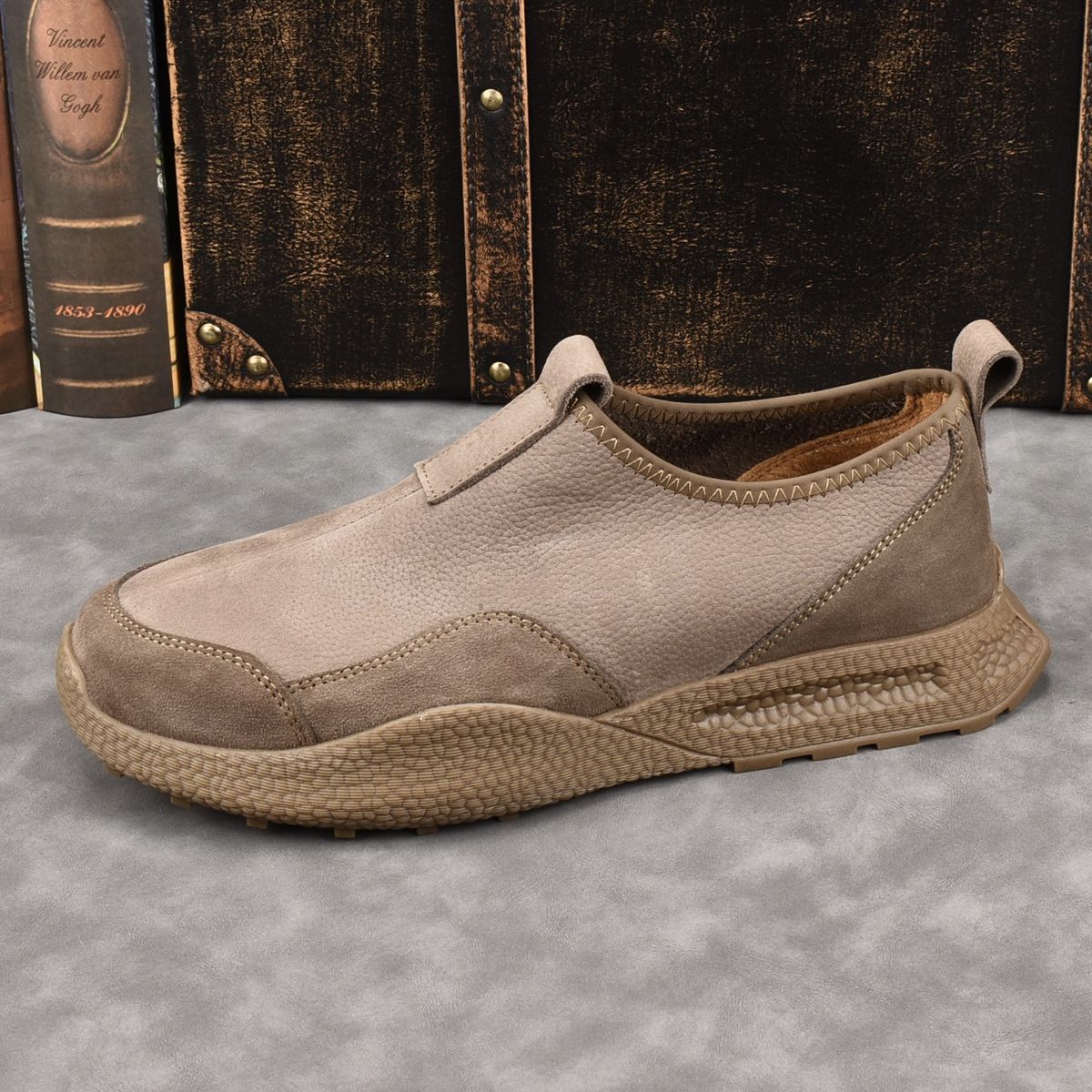 Euro Step First Layer Cowhide Slip-On Casual Leather Shoes Lazy No-Tie Summer Men's Breathable_vogvips.com