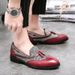 Euro Step Summer New Brogue Men's With Tassels, Breathable British Korean Style, Carved Casual Pointed Leather For Men,_vogvips.com