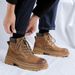 The Style Does Not Kick Badly. Medium-top Martin Boots, Tooling Shoes, High-top Cotton Shoes, Thickened Men._vogvips.com