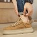 Men's Fashion Leather Extra Thick Sole Height Increasing Board Shoes Lace Up Comfortable Casual Sneakers For Men Autumn Winter_vogvips.com