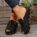 Women's Shoes Large Size Thick Soled Muller Rivet Toe Thick Soled Slippers Summer Buckle Women's Shoes_vogvips.com