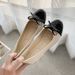 Korean Fashion Large Size Women's Casual Shoes Round Toe Flat Set Foot Bow Detail Synthetic Upper_vogvips.com