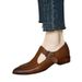Spring 2025 New Women's French Low Pointed Coarse Heel Brown T-shaped Buckle Mary Jane Single Shoe_vogvips.com