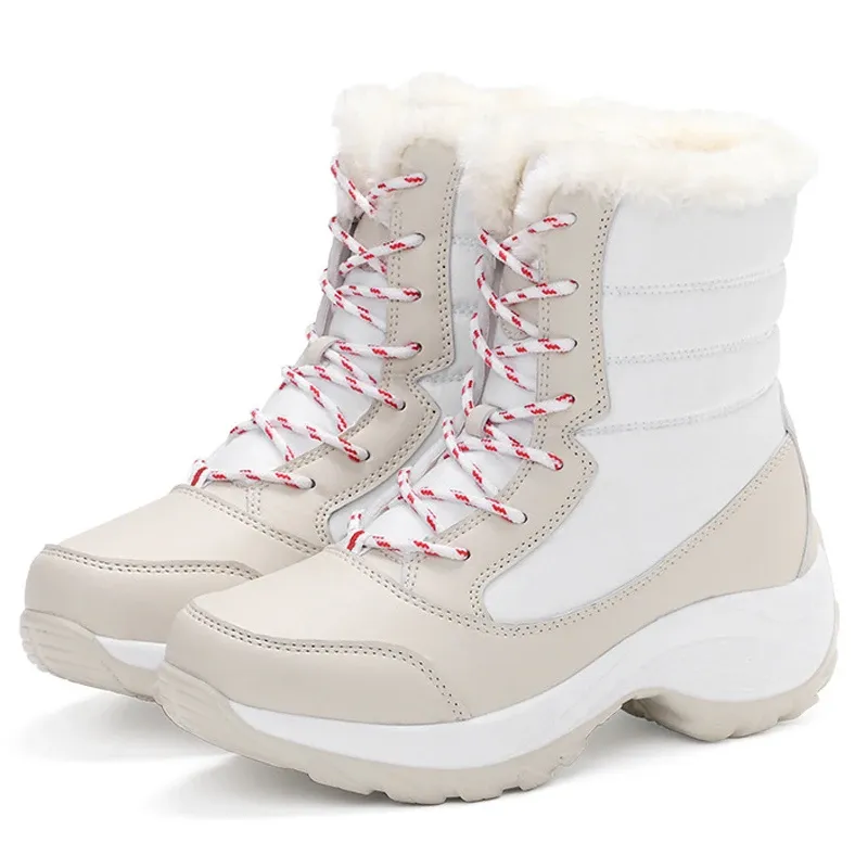 Snow Boots Women Platform Boots Non-slip Women Winter Shoes Fur Warm Ankle Boots For Women Wedges Waterproof Thigh High Boots_vogvips.com
