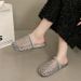 Knitted Toe-up Slippers For Women, New Summer Style In 2026, Thick Sole, Breathable And Cool._vogvips.com
