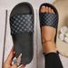 Women’s Shoes Large Size Thick Soled Printed Flip Flops For Women Outdoor Wear Denim Open Toed Lightweight Beach Sandals_vogvips.com