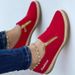 New Large-sized Zippered Casual Single Women's Spring And Autumn 2025, Solid Color Sponge Cake Sole Rope Canvas_vogvips.com