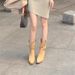 Cowhide Version~ Zhao Lusi Same Style Pointed Toe Pile Short High Heel Western Knight V-Mouth Mid-Calf Boots_vogvips.com