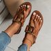 Size 36-43, 2025 Summer Vacation Flat Buckle Sandals, Women's Hollow Design Comfortable And Versatile Flip-Flops_vogvips.com
