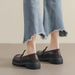 Platform Loafers Women's Retro Maillard British Style Small Leather Shoes Black Soft-soled Single Shoes_vogvips.com