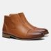 Men's Wide Width Chelsea Boots With Side Zipper - Classic Wooden Heel Ankle Boots - Comfortable & Stylish For Big & Tall_vogvips.com
