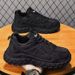 Casual Sneakers 2024 Black Fashion Platform Shoe Outdoor Mesh Breathable Vulcanized Sport Shoes For Men Erkek Ayakkabı_vogvips.com
