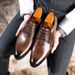 Suitable For All Seasons Maiden 3305 Wood Grain Business Leather Shoes For Men Breathable Lace-up Hand-polished Sizes 38-48_vogvips.com