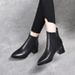2025 Autumn Winter New Versatile Fashion In Stock Thick High Heel Pointed Toe Martin Fleece Lined Thickened Commuter_vogvips.com