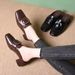 Muller Women's Spring New Style Square-Toe Thick-Heeled Half-Booties 2026 Leather Upper_vogvips.com