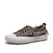 High-end Washed Casual For Women, Vintage Distressed Raw Edge Sneakers With Rubber Outsole, Non-slip And Comfortable_vogvips.com