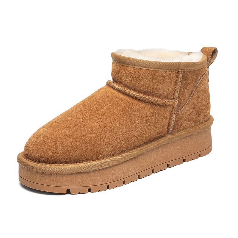 Winter 2025 New Thick Soled Sheepskin Integrated Snow Boots For Women, With Plush And Thick Cotton Shoes, Anti Slip Cotton Shoes_vogvips.com