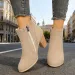 Woman Autumn Winter Chunky Heels Zip Chelsea Ankle Boots Women Fashion Comfortable Shoes 260112_vogvips.com