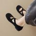 Mary Jane Shoes Women's Flat-bottomed Cross-strapped Ballet Shoes Retro Round Head Shallow Mouth Single Shoes Women_vogvips.com