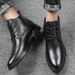European Warm Series Autumn Winter New Patchwork British Boots Casual Leather High-top Business Cowhide Korean Fashion Trend Men's Shoes_vogvips.com